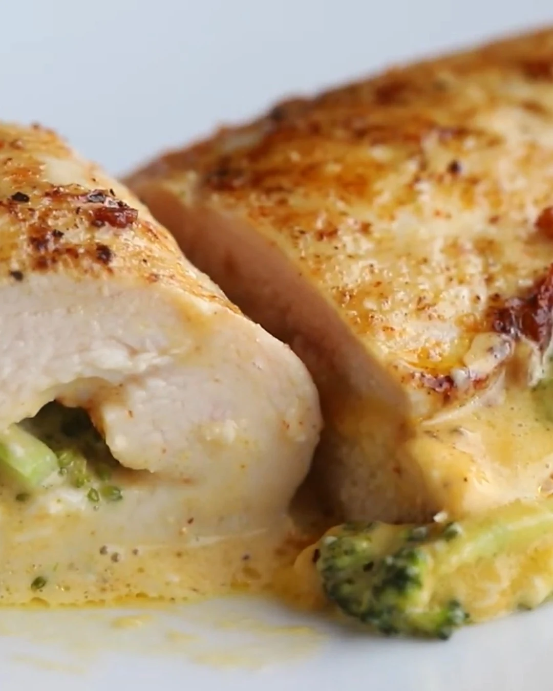 Delicious Broccoli Cheddar Stuffed Chicken Recipe finished dish