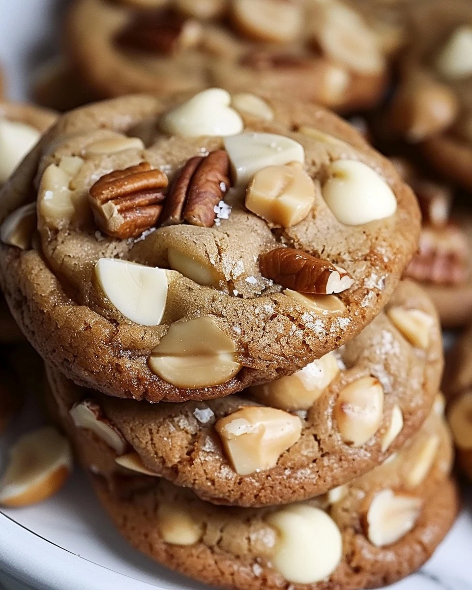 Delicious Browned Butter Macadamia Nut Cookies w White Chocolate Chips and Pecans
