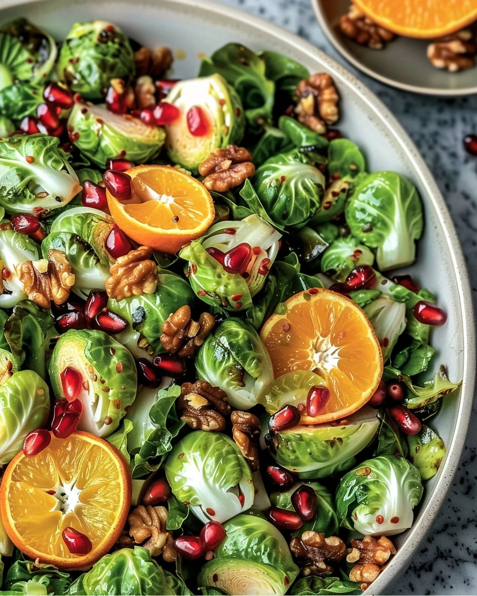 Delicious Brussels Sprouts Winter Salad with Clementine Dressing