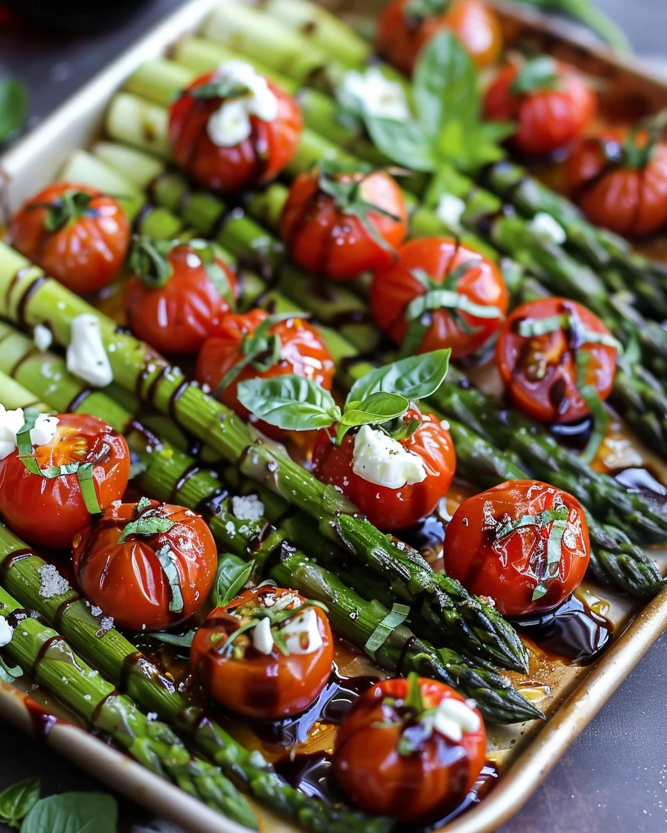 Delicious Caprese Roasted Asparagus Recipe to Try finished dish