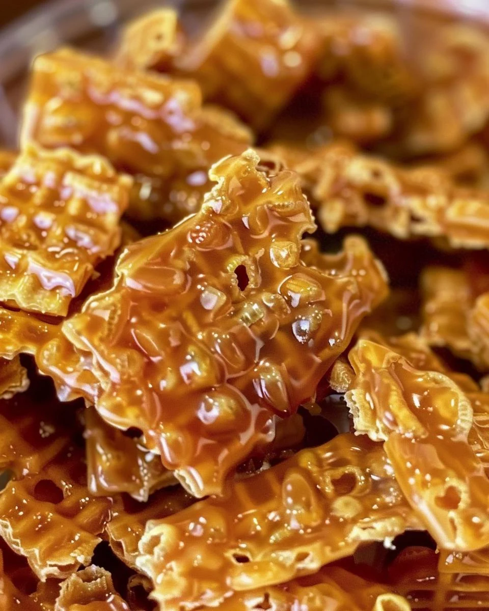 Delicious Caramel Crispix Recipe for Sweet Cravings finished dish
