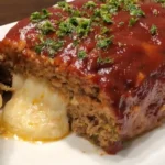 Delicious Cheese Stuffed Meatloaf Recipe finished dish