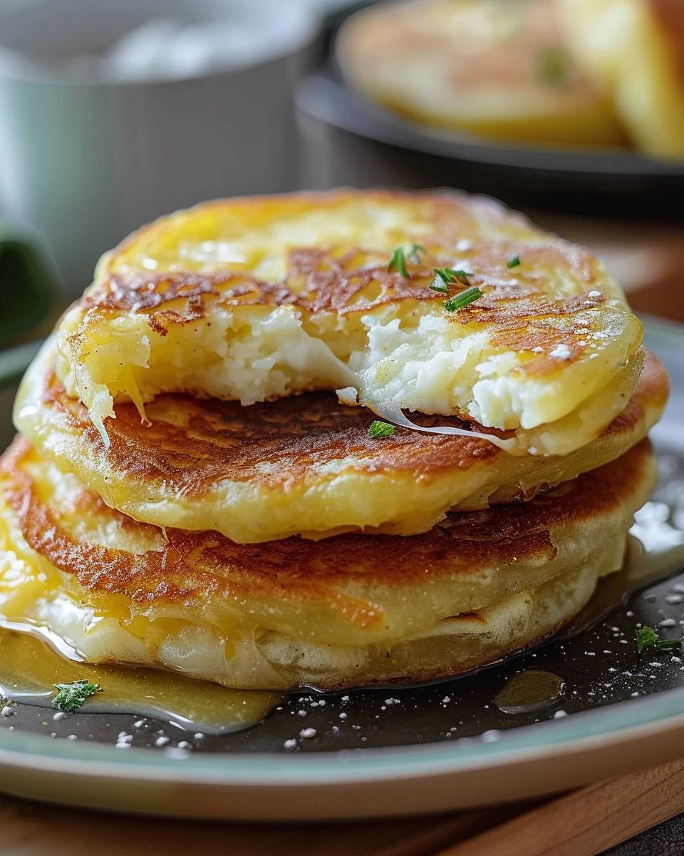 Delicious Cheese Stuffed Potato Pancakes Recipe finished dish