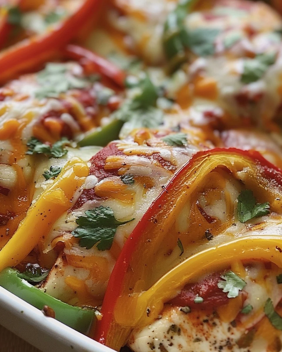 Delicious Cheesy Baked Fajita Chicken Recipe finished dish