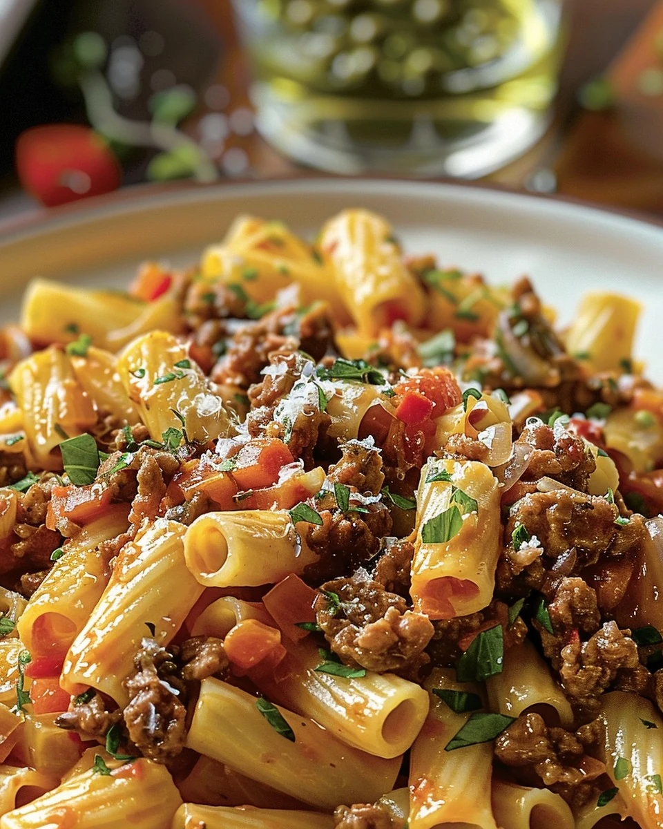 Delicious Cheesy Beef Pasta Recipe for Family Meals finished dish