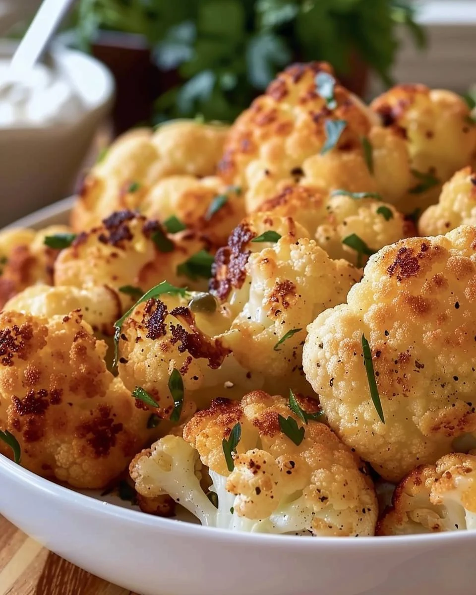 Delicious Cheesy Cauliflower Bites Recipe finished dish