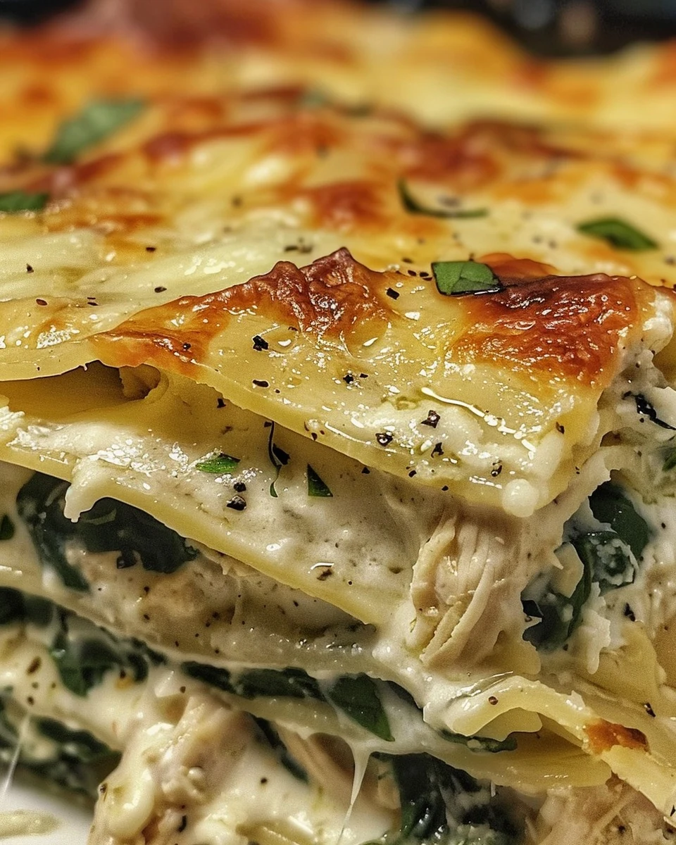 Delicious Cheesy Chicken Spinach and Artichoke Lasagna Recipe