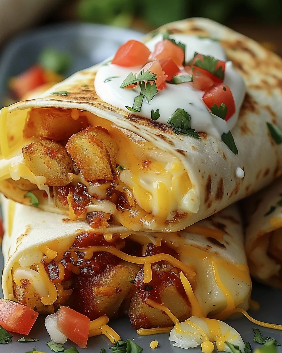 Delicious CHEESY POTATO BURRITOS Recipe for Your Next Meal finished dish