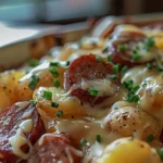Delicious Cheesy Ranch Potatoes and Smoked Sausage Recipe finished dish