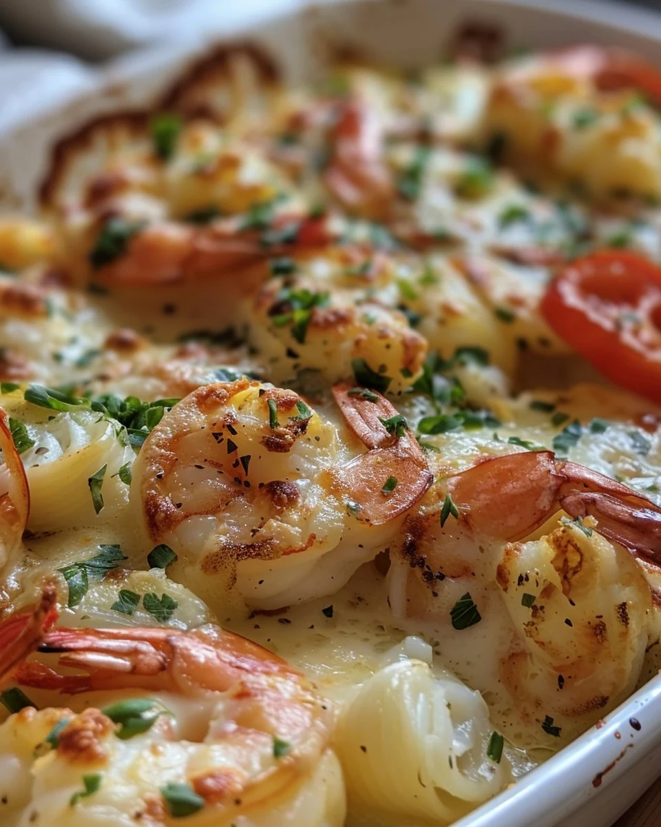 Delicious Cheesy Seafood Bake Recipe finished dish