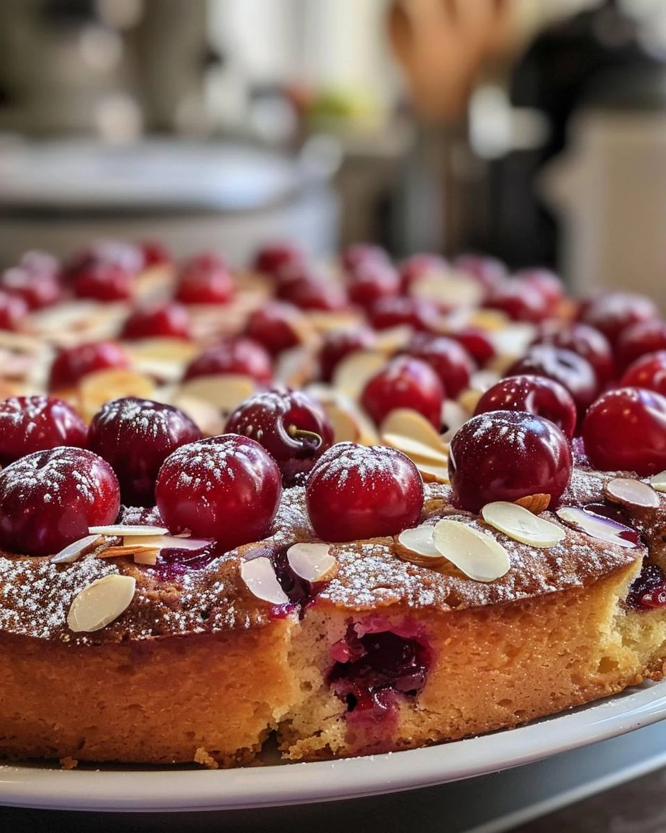 Delicious Cherry and Almond Cake Recipe to Savor finished dish