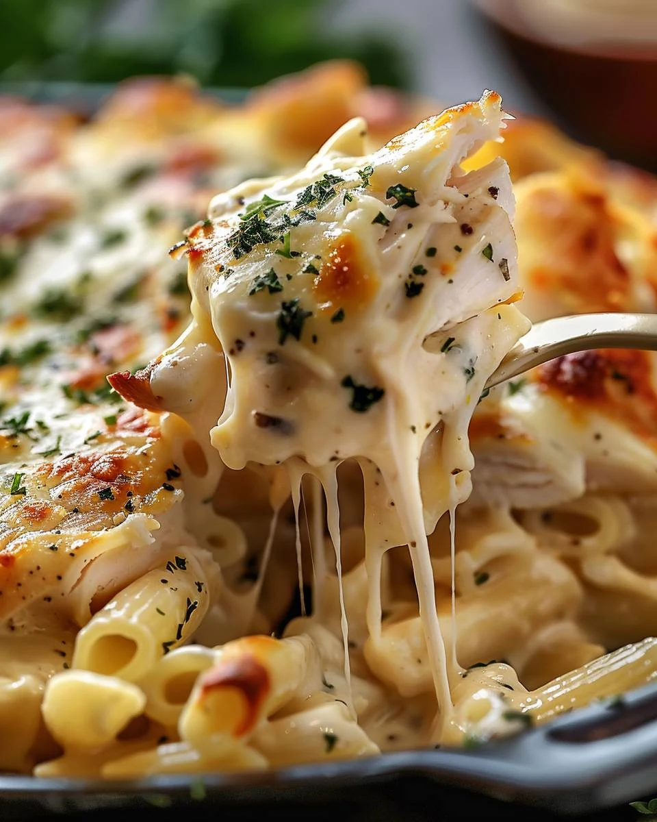 Delicious Chicken Alfredo Bake for Your Family finished dish