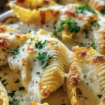 Delicious Chicken Alfredo Stuffed Shells Recipe finished dish