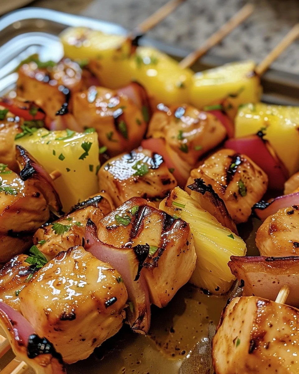 Delicious Chicken and Pineapple Skewers Recipe finished dish