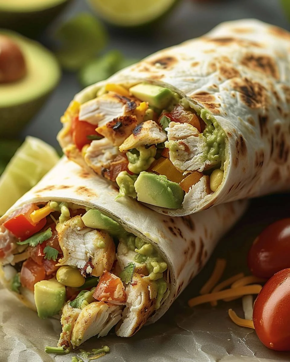 Delicious Chicken Avocado Ranch Burritos Recipe finished dish
