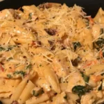 Delicious Chicken Bacon Spinach Penne Recipe finished dish