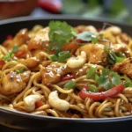 Delicious Chicken Cashew Noodles Recipe finished dish