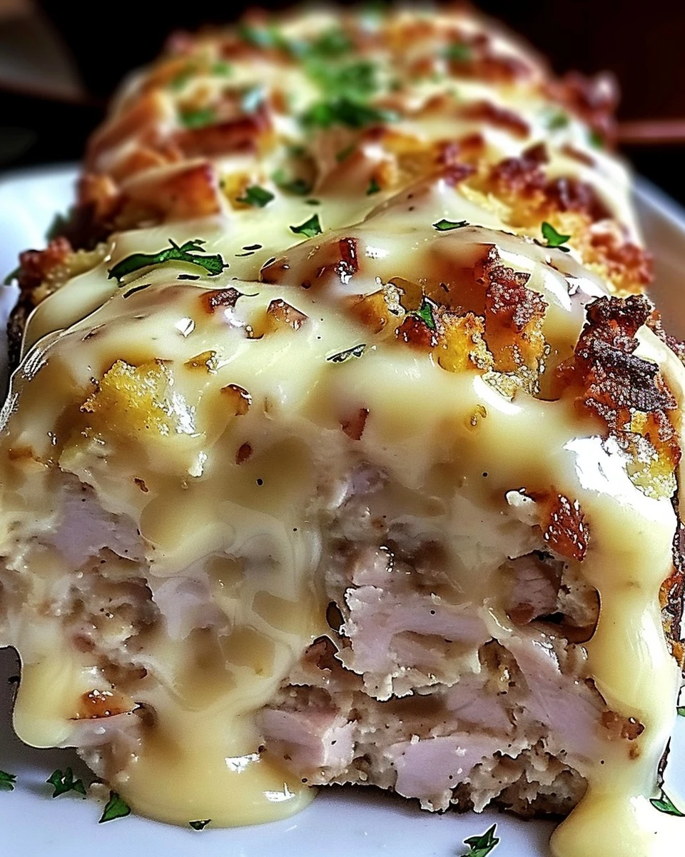 Delicious Chicken Cordon Bleu Meatloaf Recipe finished dish