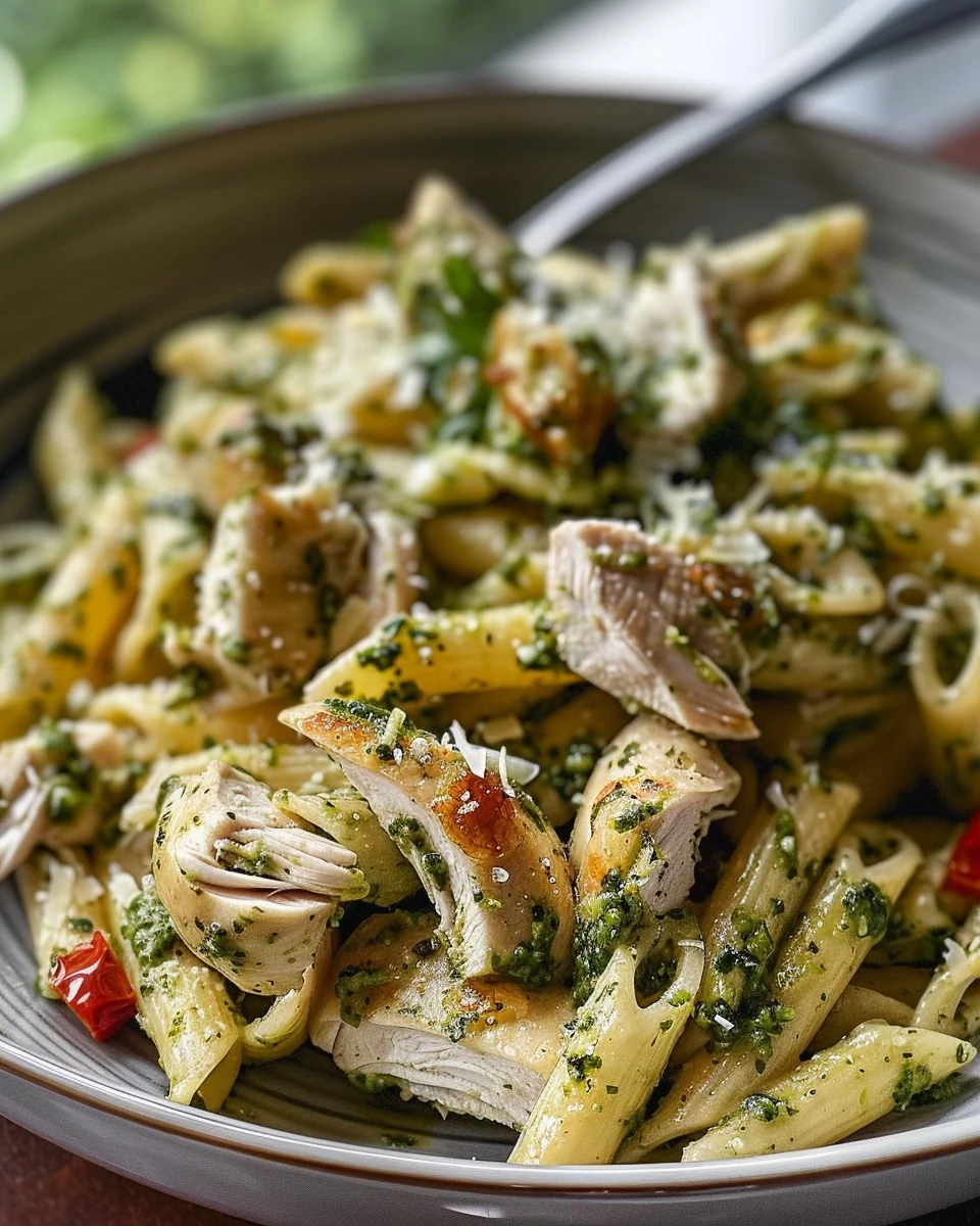 Delicious Chicken Florentine Pesto Pasta Recipe finished dish