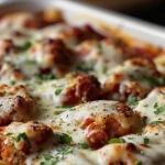 Delicious Chicken Parmesan Casserole HOLY CRAP Recipe finished dish