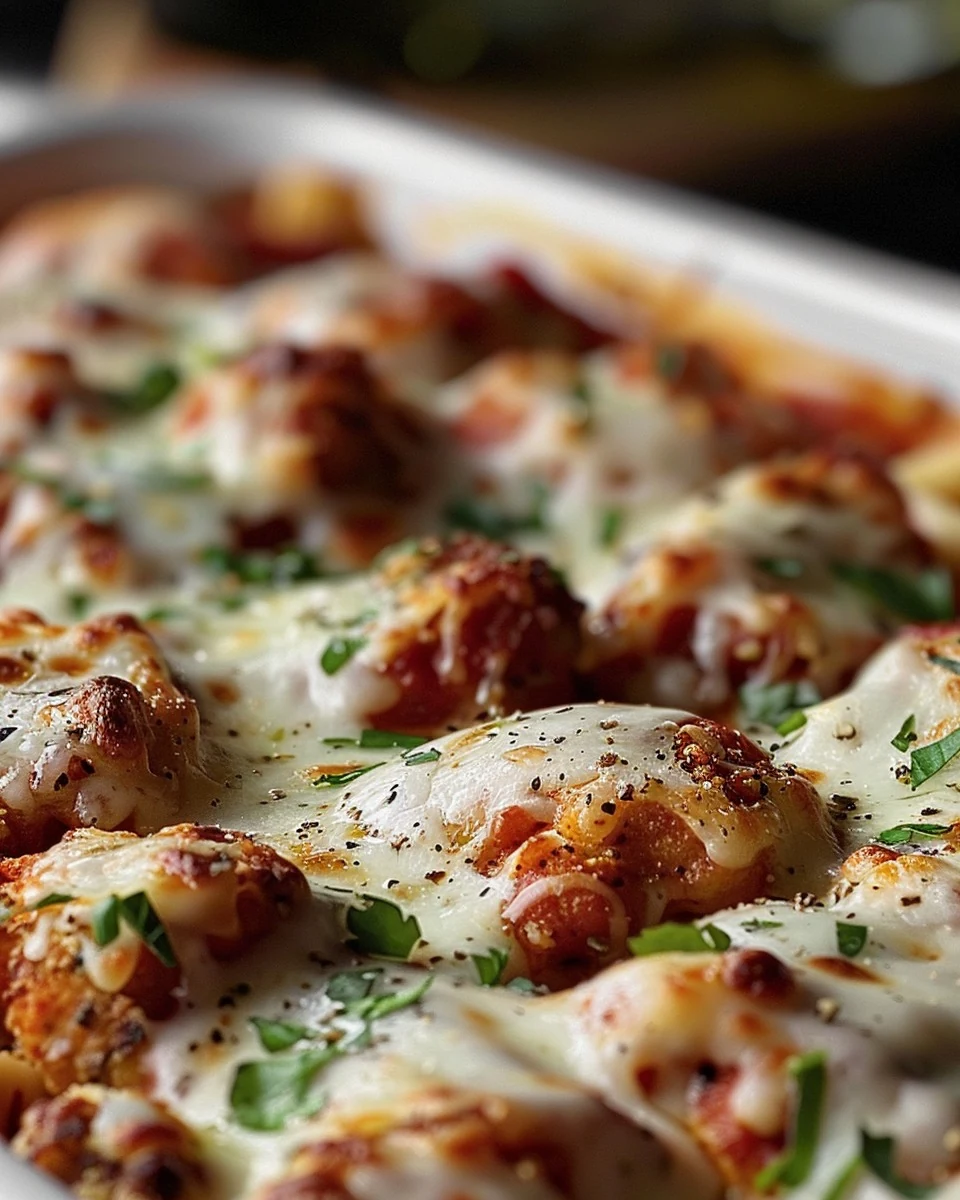 Delicious Chicken Parmesan Casserole HOLY CRAP Recipe finished dish