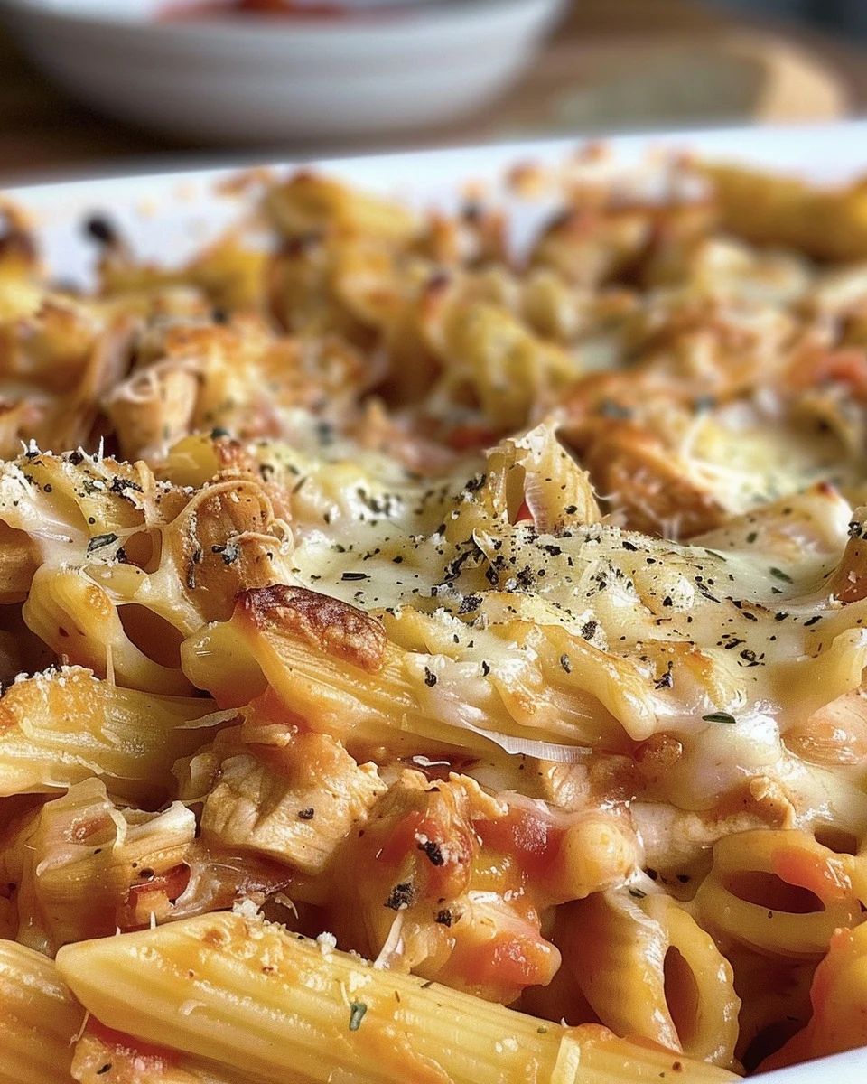 Delicious Chicken Pasta Bake Recipe for Family Meals finished dish
