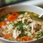 Delicious Chicken Rice Soup Recipe for Comforting Meals finished dish