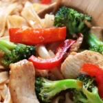 Delicious Chicken Stir Fry with Rice Noodles Recipe finished dish