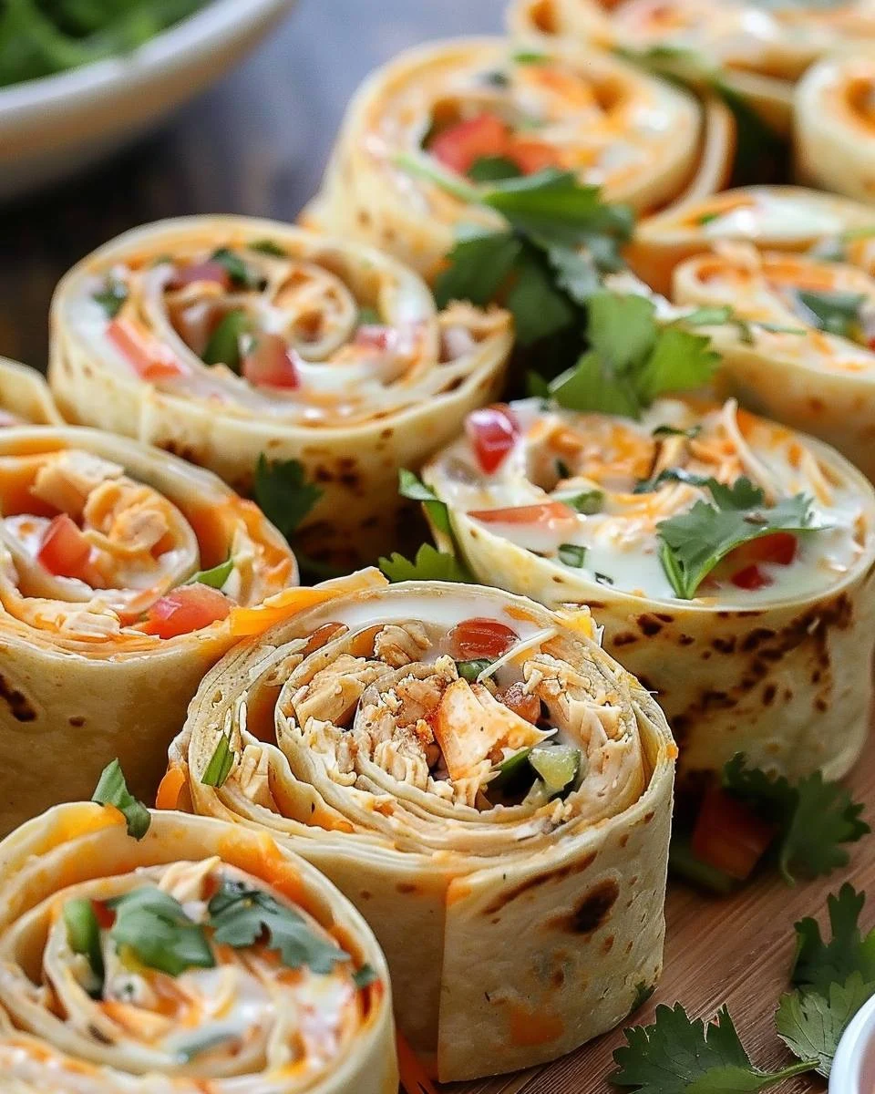 Delicious Chicken Taco Mexican Pinwheels Recipe finished dish