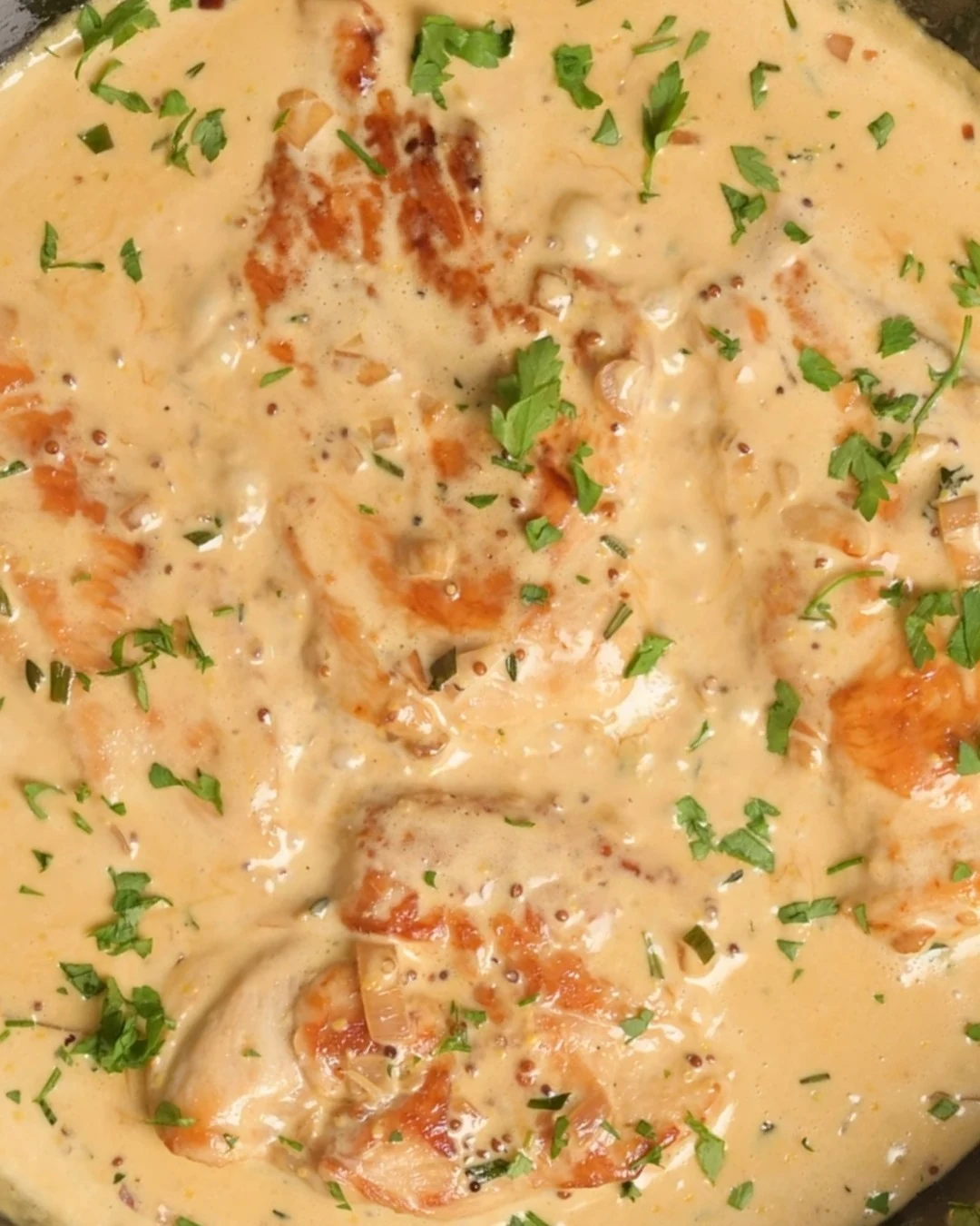 Delicious Chicken with Bacon Mustard Sauce Recipe finished dish