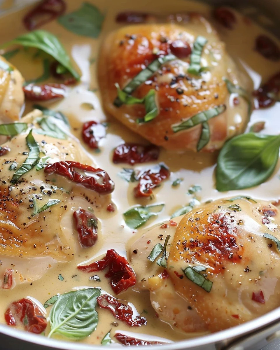 Delicious Chicken with Creamy Sun-Dried Tomato Sauce Recipe