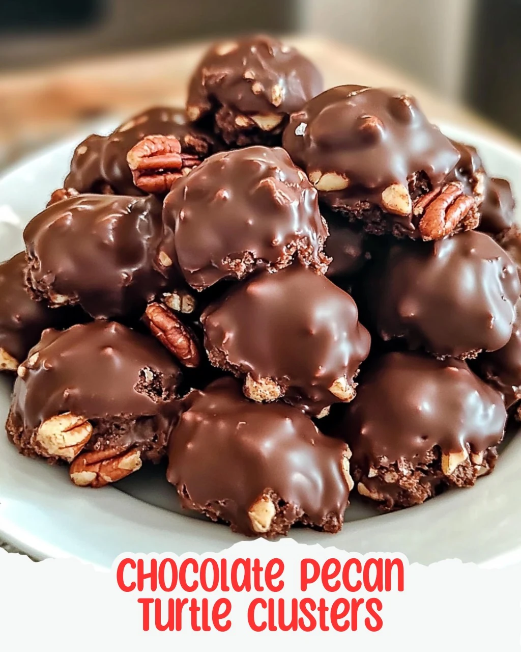 Chocolate Pecan Turtle Clusters