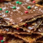Delicious Christmas Crack Saltine Cracker Toffee Recipe finished dish