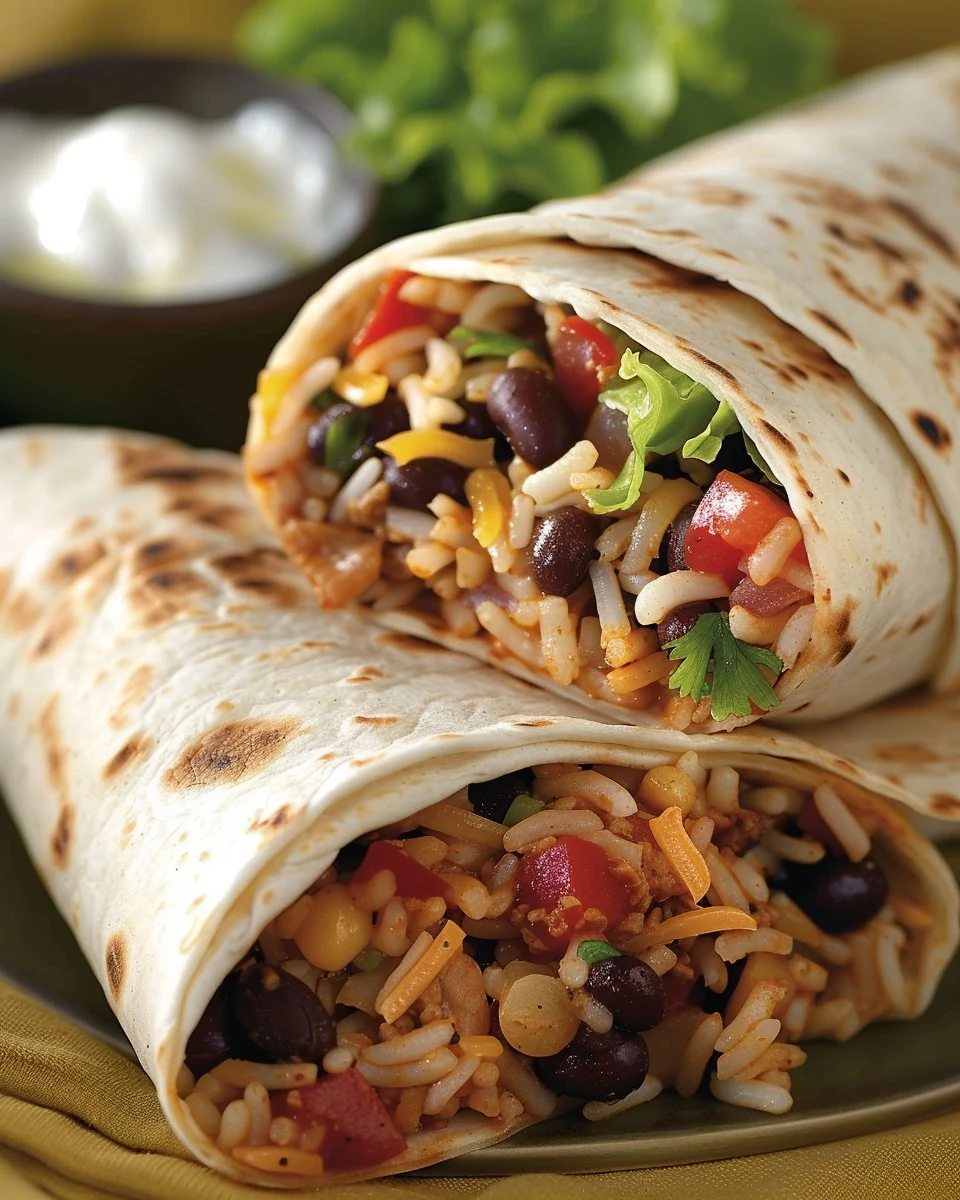 Delicious Classic Rice and Bean Burrito Recipe finished dish