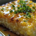 Delicious Corn Pudding with Honey Lime Glaze Recipe finished dish