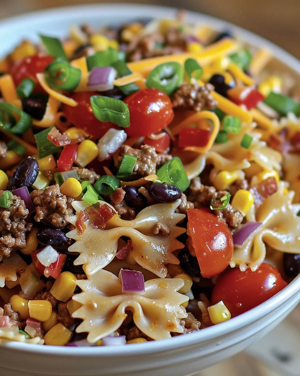 Delicious Cowboy Pasta Salad Recipe for Any Occasion finished dish