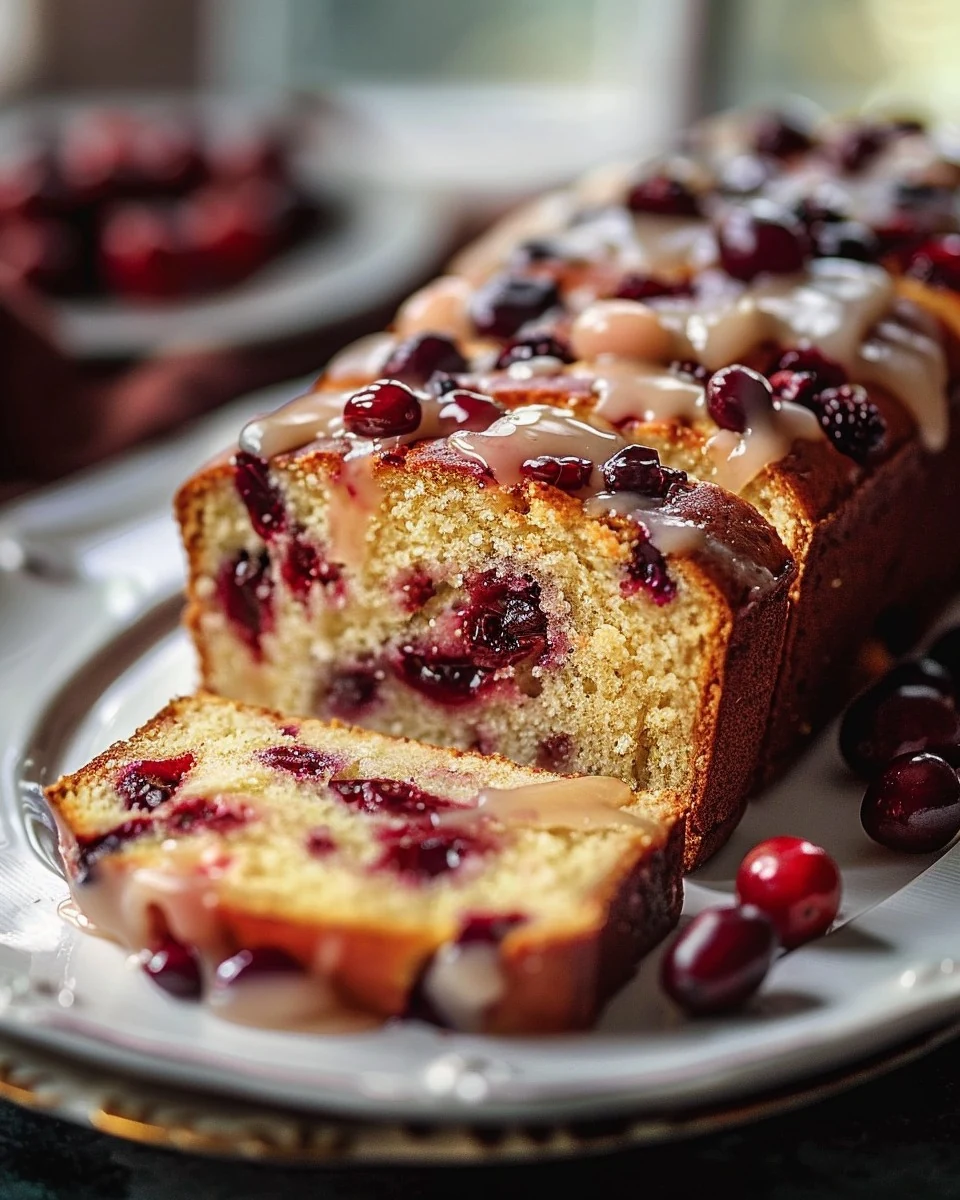 Delicious Cranberry Orange Loaf Cake Recipe finished dish