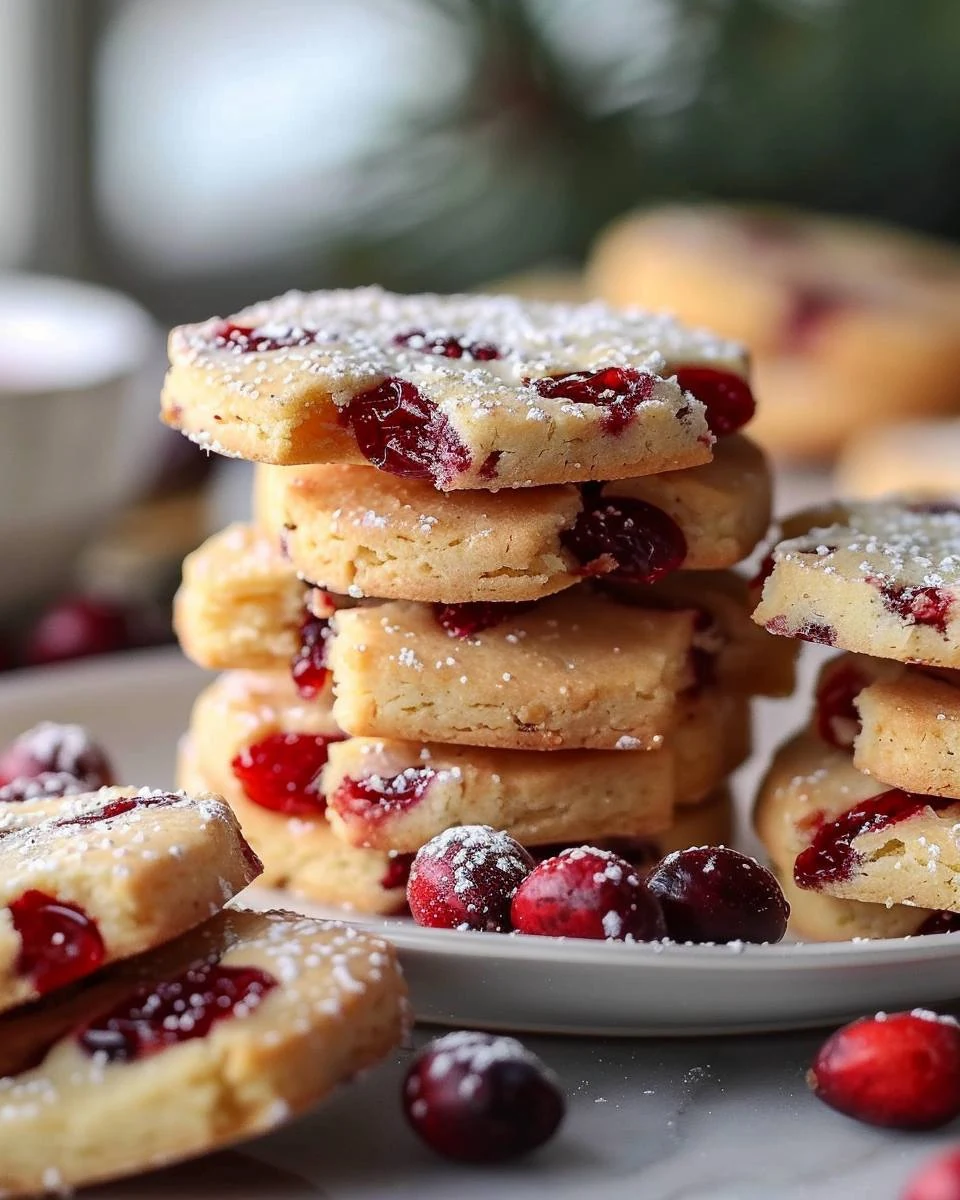 Delicious Cranberry Orange Shortbread Cookies Recipe finished dish