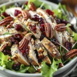 Delicious Cranberry Pecan Chicken Salad with Poppy Seed Dressing finished dish