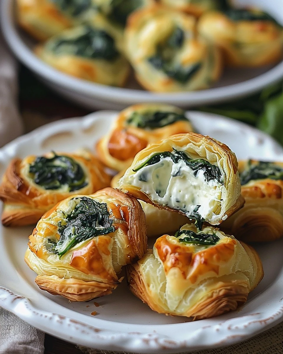 Delicious Cream Cheese Spinach Puffs Recipe finished dish