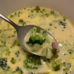 Delicious Creamy Broccoli Cheddar Soup Recipe finished dish