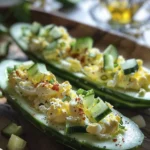 Delicious Egg Salad Cucumber Boats Recipe finished dish