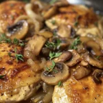 Delicious French Onion Smothered Chicken with Mushrooms finished dish