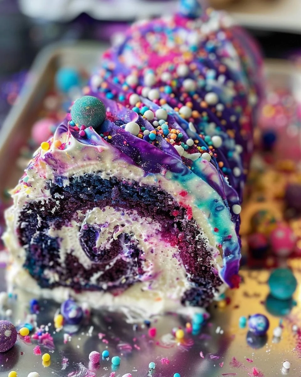 Delicious Galaxy Cake Roll Recipe for All Occasions finished dish