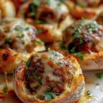 Delicious Garlic Bread Meatball Bombs Recipe finished dish