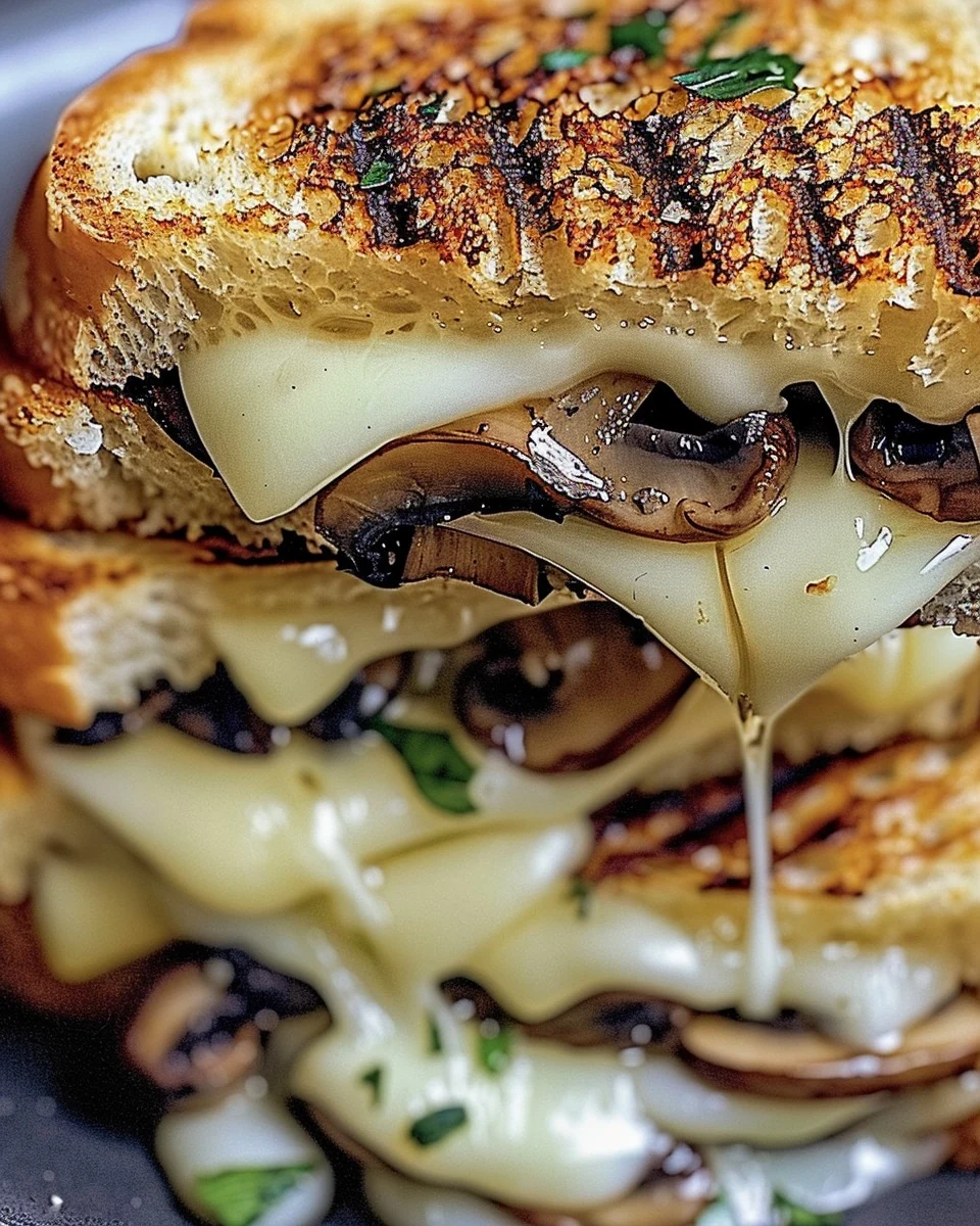 Delicious Garlic Mushroom Grilled Cheese Recipe
