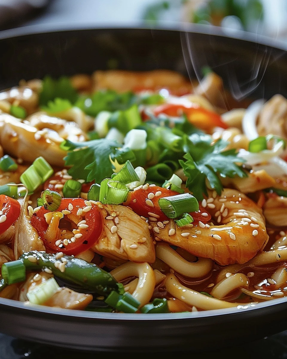 Delicious Ginger Chicken Udon Noodles Recipe to Try finished dish