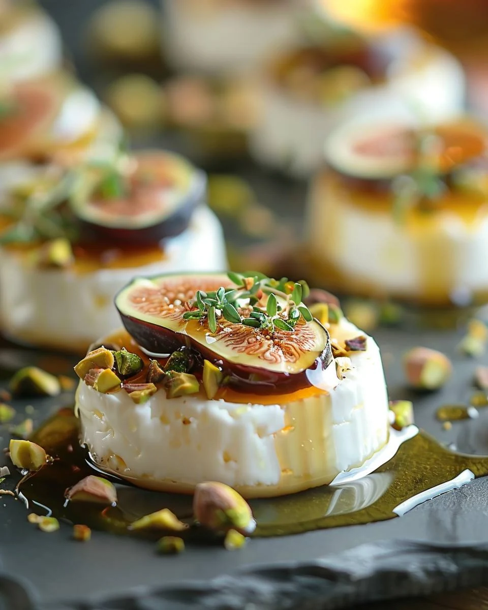 Delicious Goat Cheese Appetizer with Honey Fig Pistachios Recipe finished dish