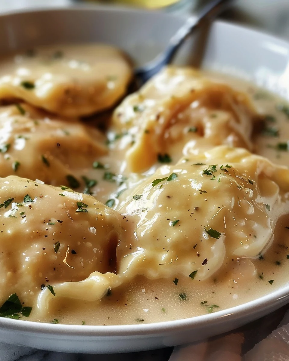 Delicious Grandmas Southern-Style Chicken n Dumplings finished dish