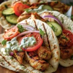 Delicious Greek-Style Chicken Gyros with Homemade Tzatziki Recipe finished dish